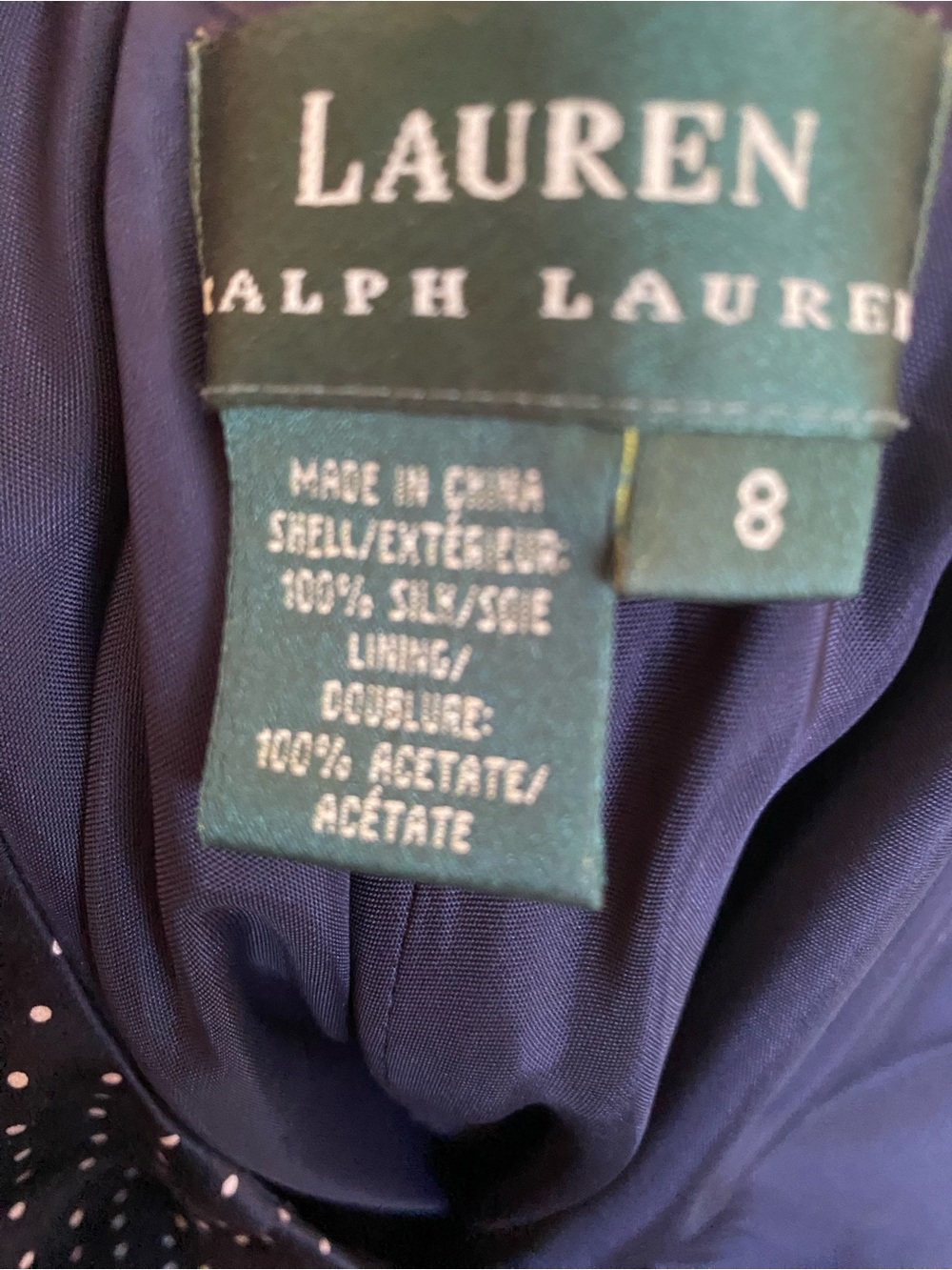 Ralph Lauren Silk Dress Polka-Dots Women’s 8 - Picture 6 of 7